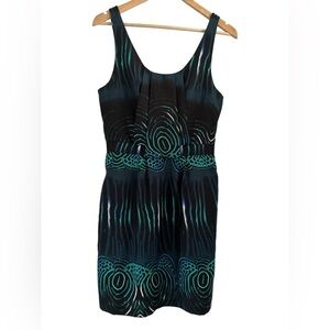 W118 By Walter Baker Fit and Flare Sleeveless Abstract Print Blue Green Dress S